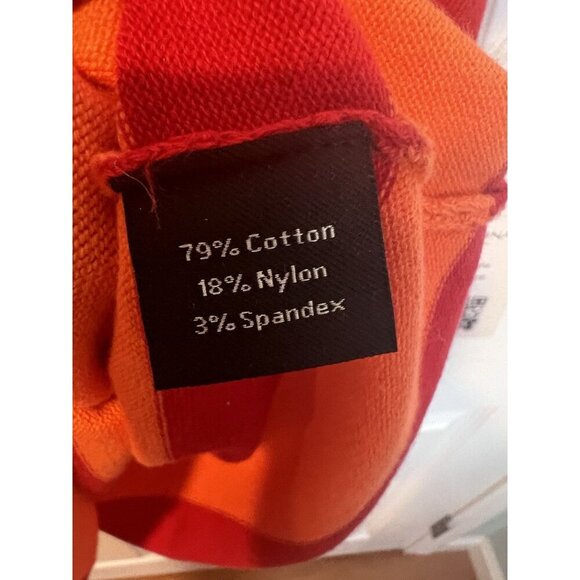 Rondina Striped Sleeveless Tank Top Large Poppy Red/Coral Scoop Neck Sty. 602953 - Picture 7 of 8